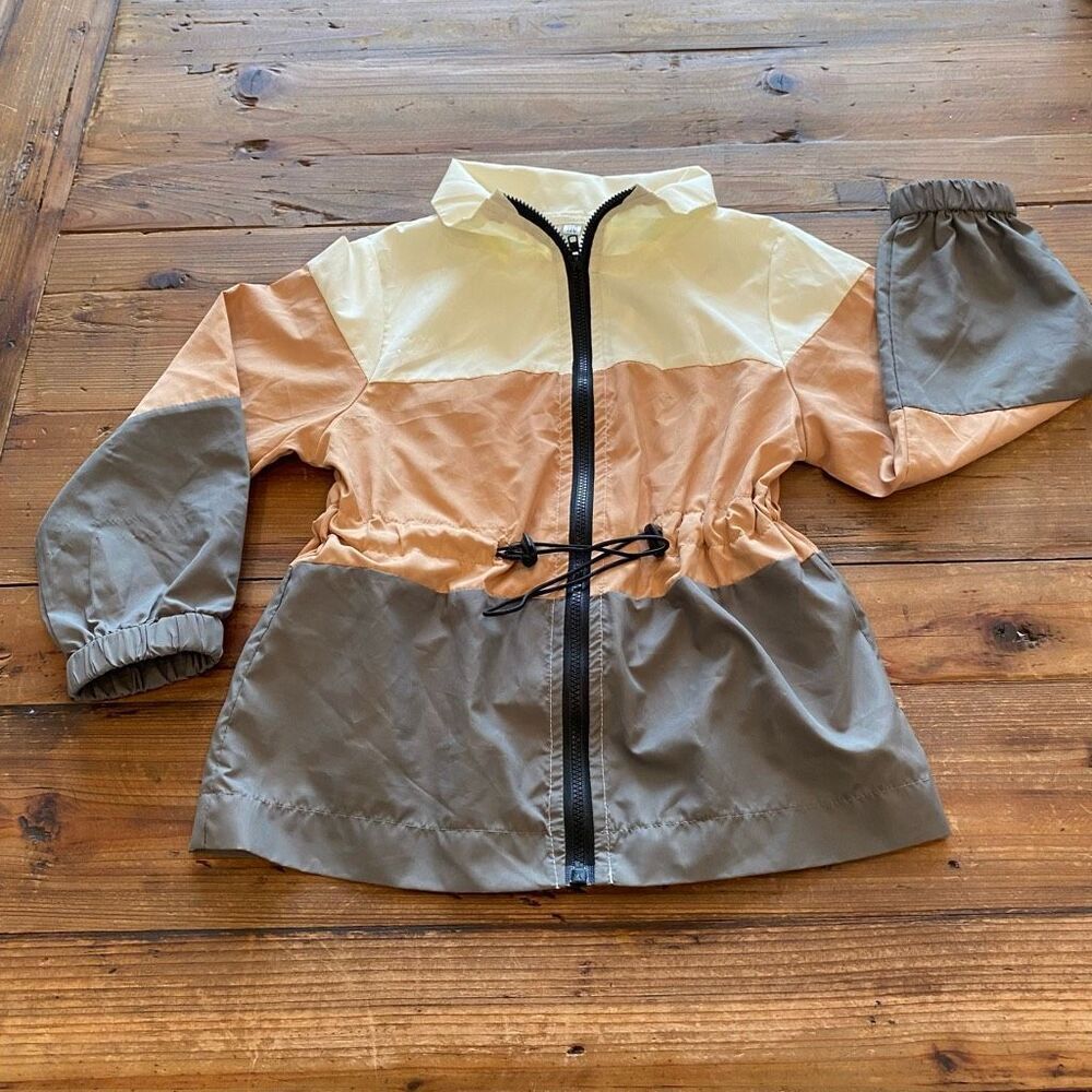 Spring Jacket Color Block Off White Peach Gray Size  5T - Picture 6 of 7